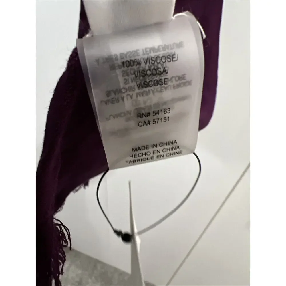 Calvin Klein Women's Solid Satin Finish Pashmina Scarf ~ AUB Color‎ Purple/Plum